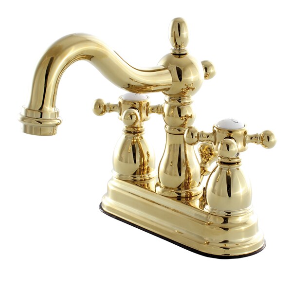 4" Centerset Bathroom Faucet, Polished Brass